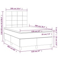 vidaXL Boxspringbett mit Matratze &amp; LED Dunkelgrau 120x200 cm Stoff