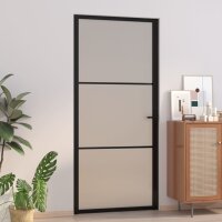 vidaXL Innentür 93x201,5 cm Schwarz Mattglas und...