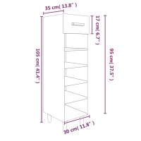 vidaXL Schuhschrank Hochglanz-Wei&szlig; 30x35x105 cm Holzwerkstoff