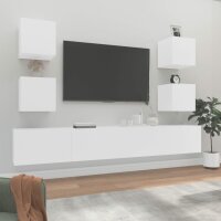 vidaXL 6-tlg. TV-Schrank-Set Weiß Holzwerkstoff