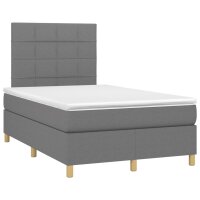 vidaXL Boxspringbett mit Matratze Dunkelgrau 120x200 cm Stoff