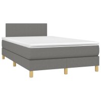 vidaXL Boxspringbett mit Matratze Dunkelgrau 120x200 cm Stoff