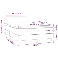 vidaXL Boxspringbett mit Matratze Dunkelgrau 120x200 cm Stoff