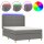 vidaXL Boxspringbett mit Matratze &amp; LED Dunkelgrau 140x200 cm Stoff