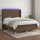 vidaXL Boxspringbett mit Matratze &amp; LED Dunkelbraun 140x200 cm Stoff