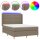 vidaXL Boxspringbett mit Matratze &amp; LED Taupe 140x200 cm Stoff