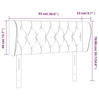 vidaXL Kopfteil mit Ohren Dunkelblau 93x23x78/88 cm Samt