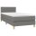 vidaXL Boxspringbett mit Matratze &amp; LED Dunkelgrau 90x190 cm Stoff