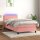 vidaXL Boxspringbett mit Matratze &amp; LED Rosa 100x200 cm Samt