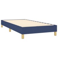 WOWONA Boxspringbett mit Matratze &amp; LED Blau 90x200 cm Stoff