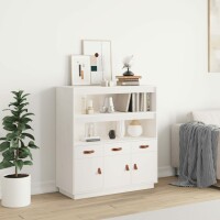 vidaXL Highboard Wei&szlig; 100x40x108,5 cm Massivholz Kiefer