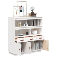 vidaXL Highboard Wei&szlig; 100x40x108,5 cm Massivholz Kiefer