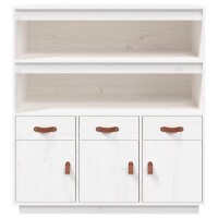 vidaXL Highboard Wei&szlig; 100x40x108,5 cm Massivholz Kiefer