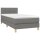 vidaXL Boxspringbett mit Matratze &amp; LED Dunkelgrau 90x190 cm Stoff