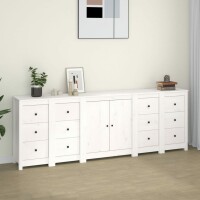 vidaXL Sideboard Weiß 230x35x80 cm Massivholz Kiefer