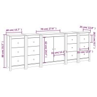 vidaXL Sideboard Wei&szlig; 230x35x80 cm Massivholz Kiefer