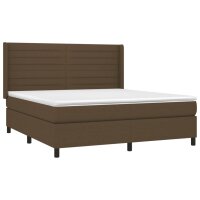 vidaXL Boxspringbett mit Matratze Dunkelbraun 180x200 cm Stoff