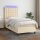 vidaXL Boxspringbett mit Matratze &amp; LED Creme 100x200 cm Stoff