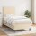 vidaXL Boxspringbett mit Matratze Creme 100x200 cm Stoff