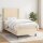 vidaXL Boxspringbett mit Matratze Creme 100x200 cm Stoff