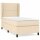 vidaXL Boxspringbett mit Matratze Creme 100x200 cm Stoff