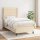 WOWONA Boxspringbett mit Matratze Creme 100x200 cm Stoff