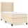 WOWONA Boxspringbett mit Matratze Creme 100x200 cm Stoff