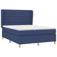 vidaXL Boxspringbett mit Matratze Blau 140x190 cm Stoff