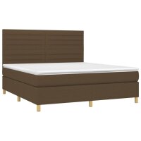 vidaXL Boxspringbett mit Matratze Dunkelbraun 180x200 cm Stoff