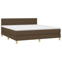 vidaXL Boxspringbett mit Matratze Dunkelbraun 180x200 cm Stoff