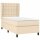 vidaXL Boxspringbett mit Matratze Creme 100x200 cm Stoff