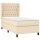 vidaXL Boxspringbett mit Matratze Creme 100x200 cm Stoff