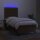 vidaXL Boxspringbett mit Matratze &amp; LED Dunkelbraun 90x190 cm Stoff