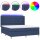 vidaXL Boxspringbett mit Matratze &amp; LED Blau 160x200 cm Stoff