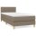 vidaXL Boxspringbett mit Matratze Taupe 90x200 cm Stoff