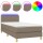 vidaXL Boxspringbett mit Matratze &amp; LED Taupe 90x200 cm Stoff