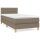 vidaXL Boxspringbett mit Matratze Taupe 90x200 cm Stoff