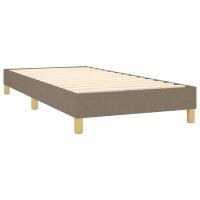 vidaXL Boxspringbett mit Matratze &amp; LED Taupe 90x200 cm Stoff