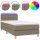 vidaXL Boxspringbett mit Matratze &amp; LED Taupe 90x200 cm Stoff