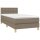 vidaXL Boxspringbett mit Matratze &amp; LED Taupe 90x200 cm Stoff