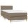 vidaXL Boxspringbett mit Matratze Taupe 90x200 cm Stoff