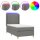 vidaXL Boxspringbett mit Matratze &amp; LED Dunkelgrau 90x190 cm Stoff