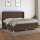 vidaXL Boxspringbett mit Matratze &amp; LED Dunkelbraun 200x200 cm Stoff