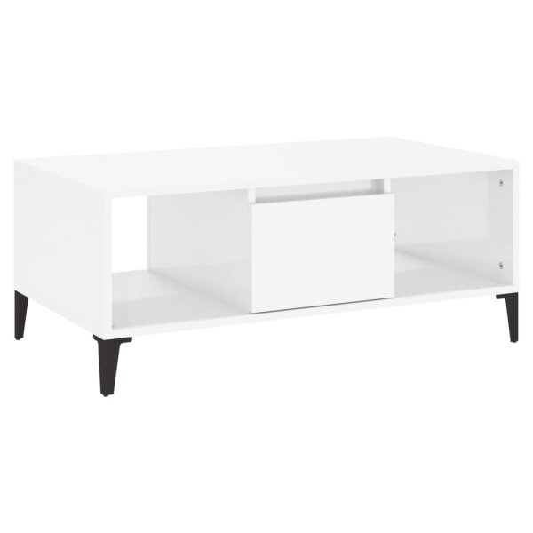 vidaXL Couchtisch Hochglanz-Wei&szlig; 90x50x36,5 cm Holzwerkstoff