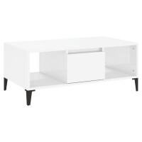 vidaXL Couchtisch Hochglanz-Weiß 90x50x36,5 cm...