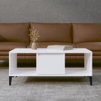 vidaXL Couchtisch Hochglanz-Weiß 90x50x36,5 cm...