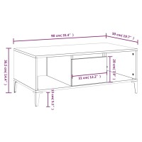 vidaXL Couchtisch Hochglanz-Wei&szlig; 90x50x36,5 cm Holzwerkstoff