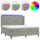 vidaXL Boxspringbett mit Matratze &amp; LED Hellgrau 160x200 cm Samt