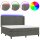 vidaXL Boxspringbett mit Matratze &amp; LED Dunkelgrau 160x200 cm Samt