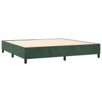 vidaXL Boxspringbett mit Matratze &amp; LED Dunkelgr&uuml;n 200x200 cm Samt